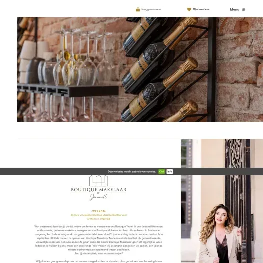 Screenshot van de website van www.boutiquemakelaar.nl