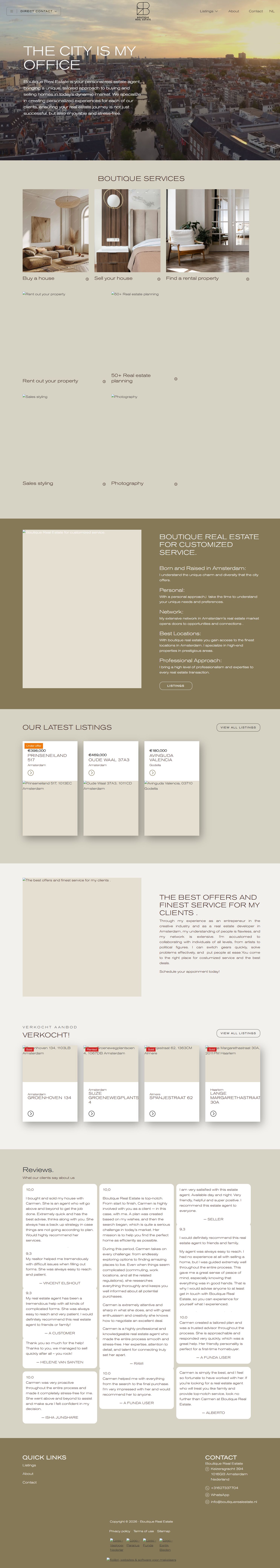 Screenshot van de website van www.boutiquerealestate.nl