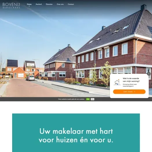 Screenshot of the website of www.bovenijmakelaars.nl