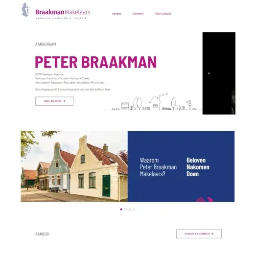 Screenshot of the website of www.braakmanmakelaars.nl