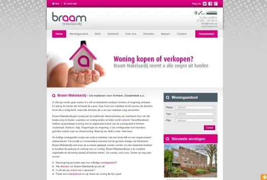 Screenshot of the website of www.braam.nu