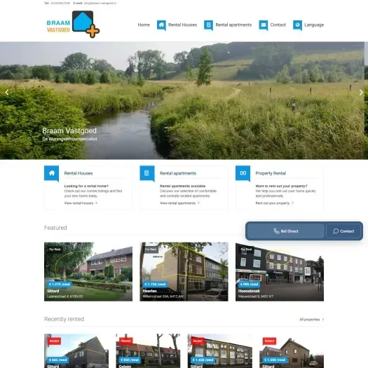 Screenshot van de website van www.dewoningverhuurspecialist.nl