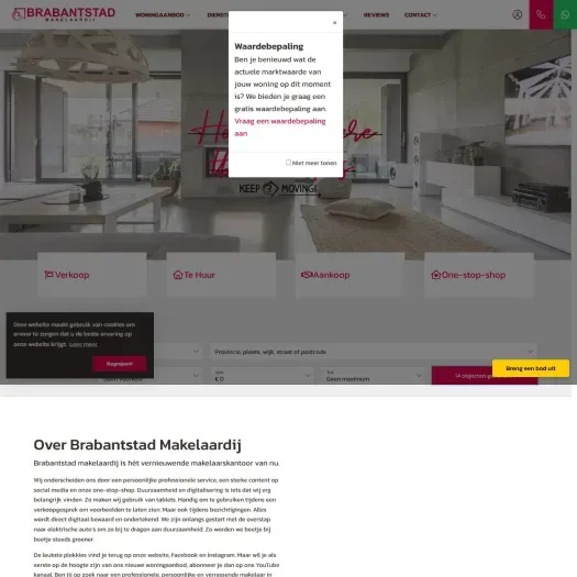 Screenshot van de website van www.brabantstadmakelaardij.nl