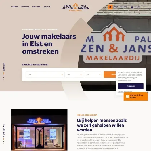 Screenshot van de website van www.heezenjansen.nl