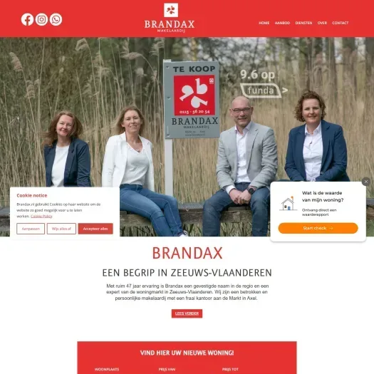 Screenshot der Website von www.brandax.nl