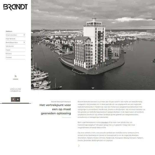 Screenshot van de website van www.bbh.nu