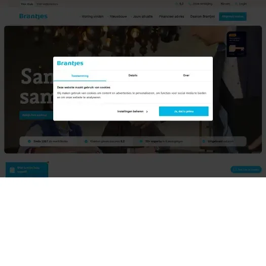 Screenshot der Website von www.brantjesmakelaars.nl