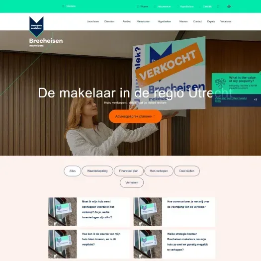 Screenshot van de website van brecheisen.nl