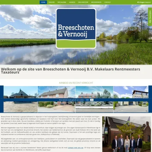 Screenshot van de website van www.breeschotenenvernooij.nl