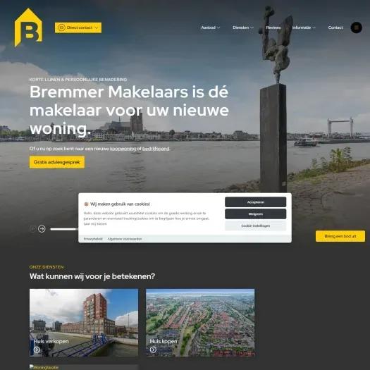 Screenshot of the website of www.bremmer.nl