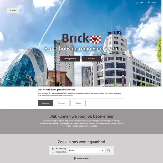 Screenshot van de website van www.brickvastgoed.nl