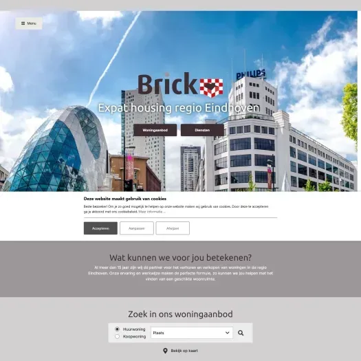 Screenshot van de website van www.brickvastgoed.nl