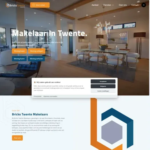 Screenshot van de website van www.brickstwente.nl