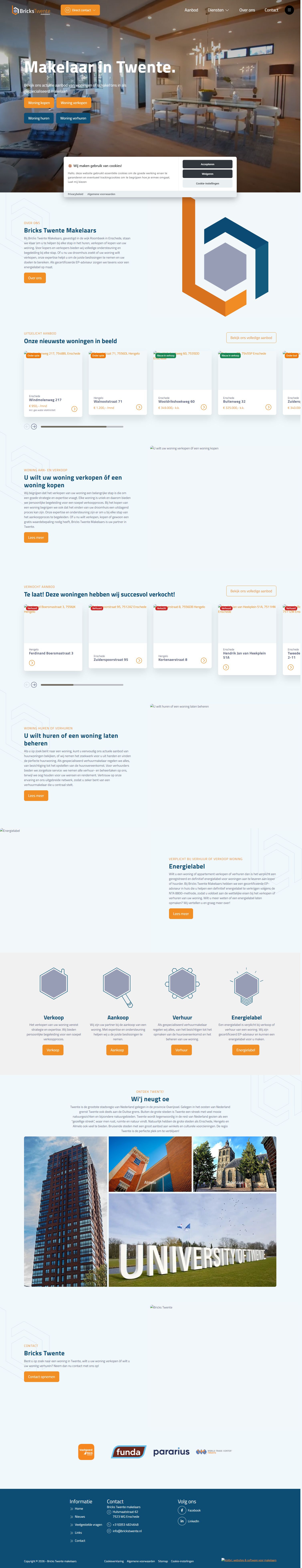 Screenshot of the website of www.brickstwente.nl