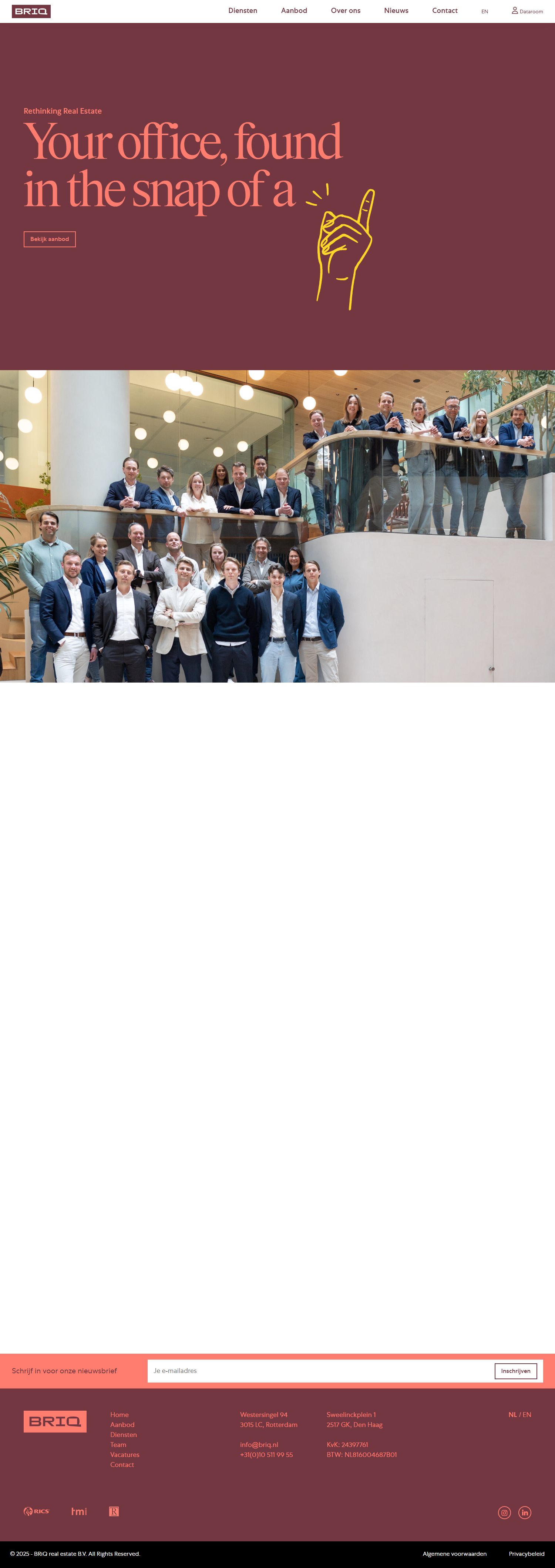 Team foto van BRiQ real estate B.V.