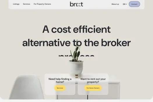 Screenshot of the website of www.brixt.nl