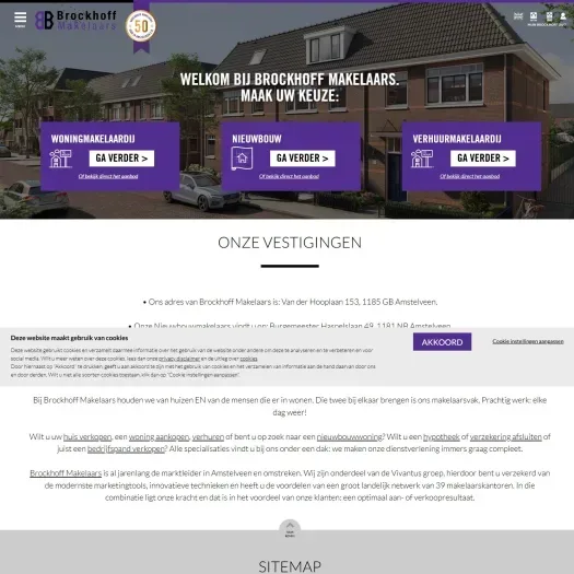 Screenshot of the website of www.brockhoff.nl