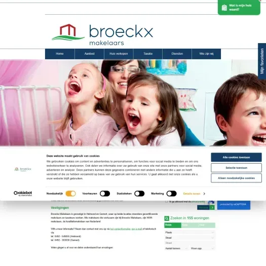 Screenshot of the website of www.woonplezier.nl