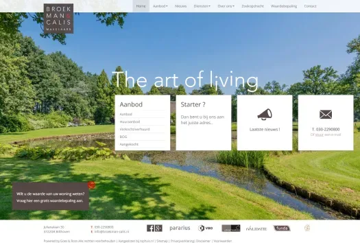 Screenshot of the website of www.broekman-calis.nl