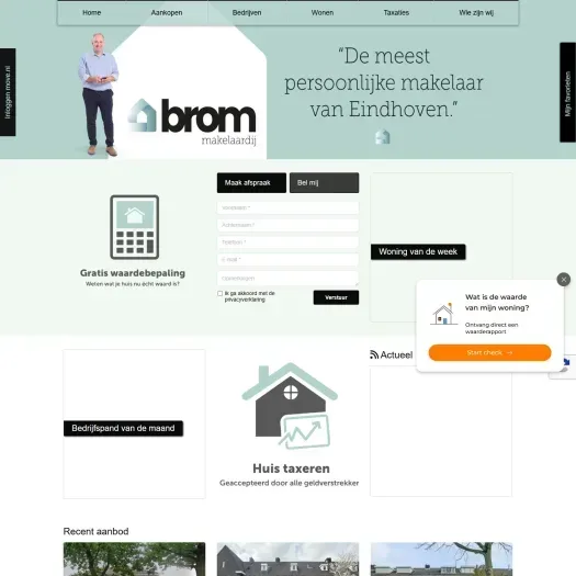 Screenshot of the website of www.brommakelaardij.nl