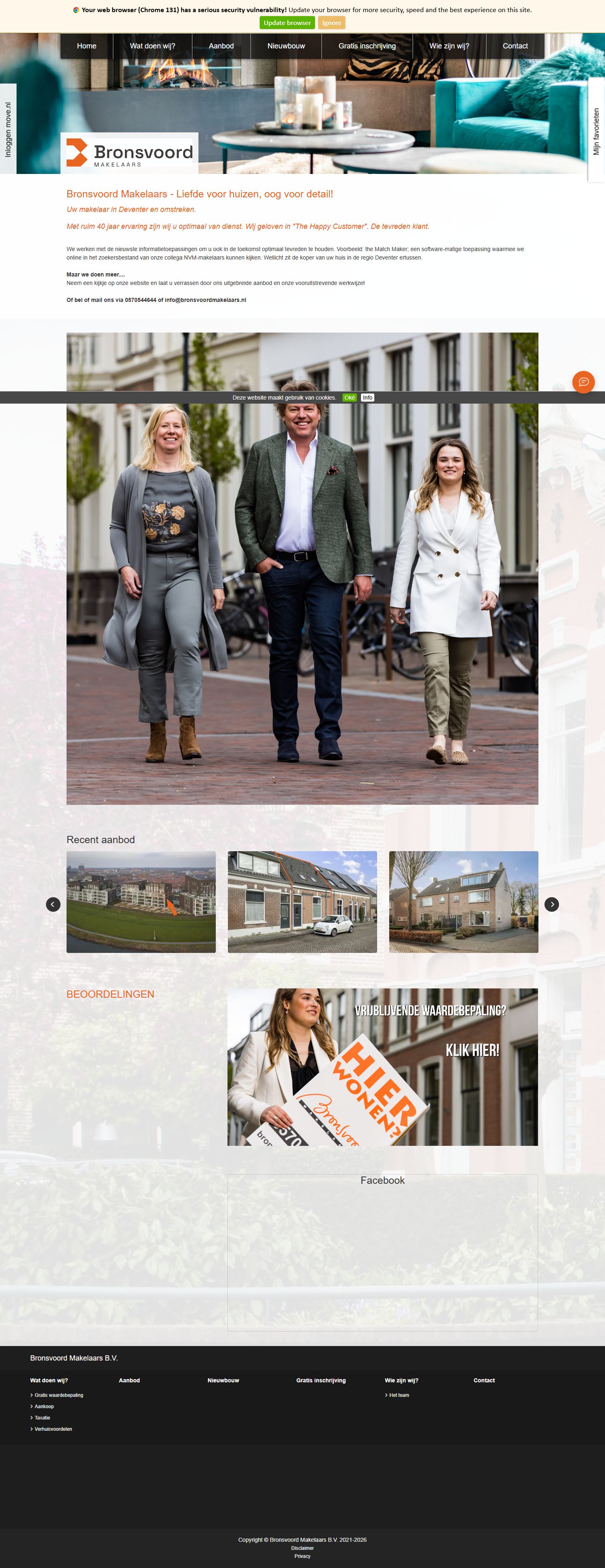 Screenshot der Website von www.bronsvoordmakelaars.nl