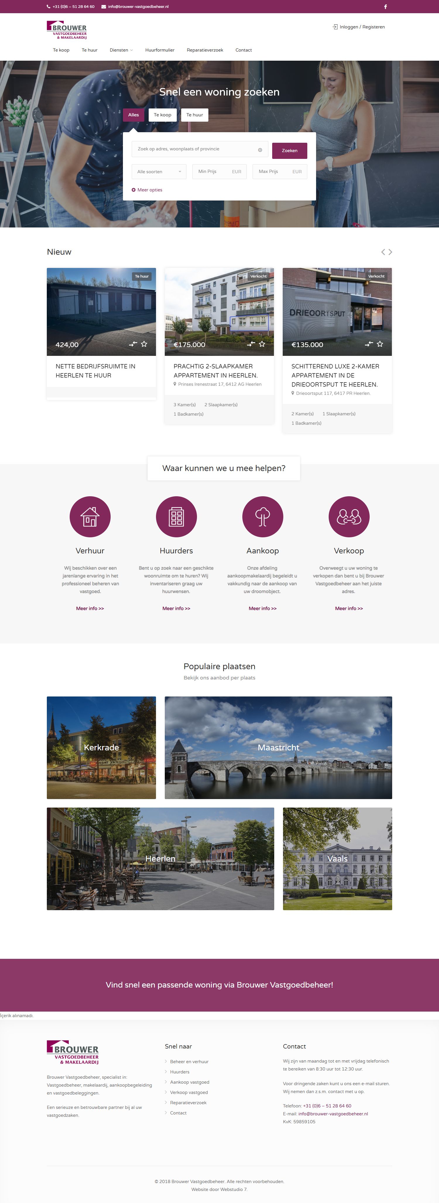 Screenshot der Website von www.brouwer-vastgoedbeheer.nl