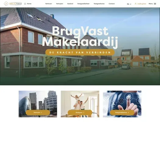 Screenshot van de website van www.brugvast.nl
