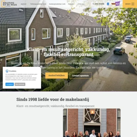 Screenshot van de website van www.bruiningdereus.nl
