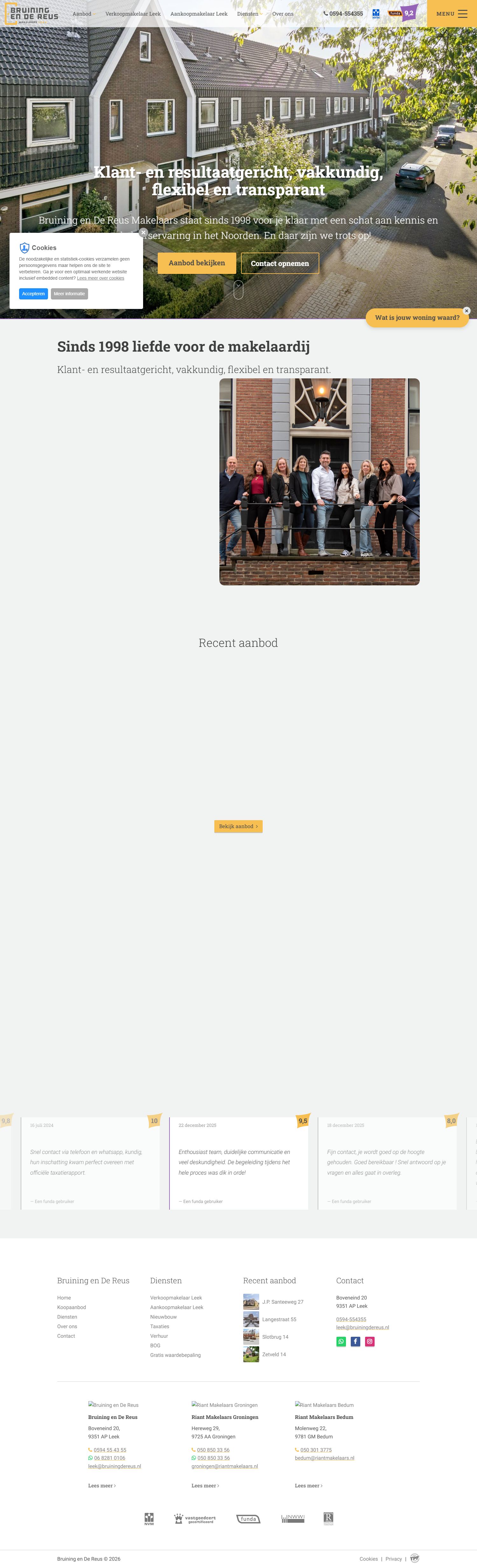Capture d'écran du site web de www.bruiningdereus.nl