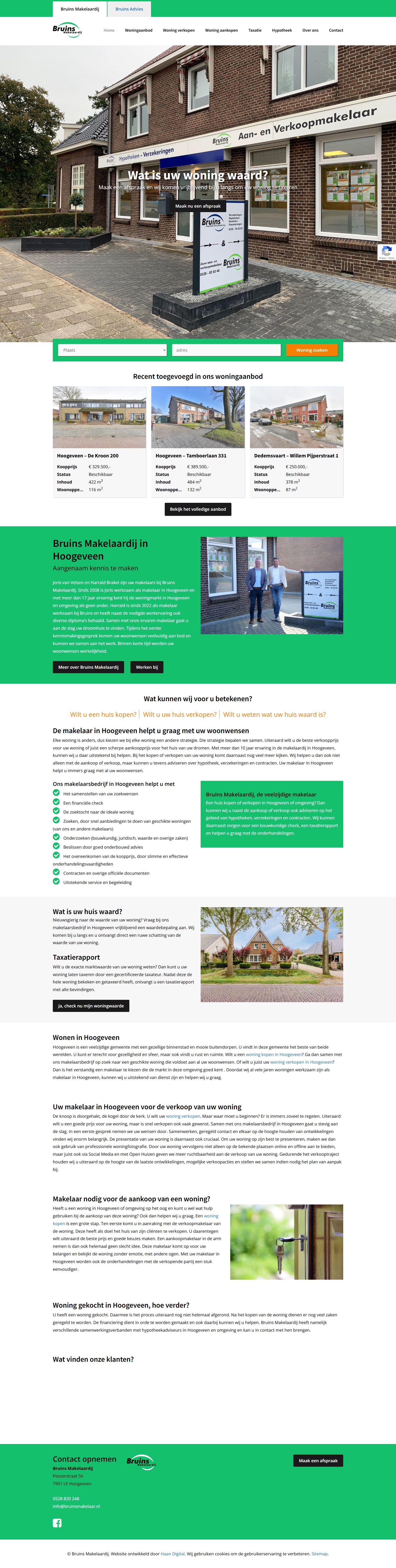 Screenshot der Website von www.bruinsmakelaar.nl