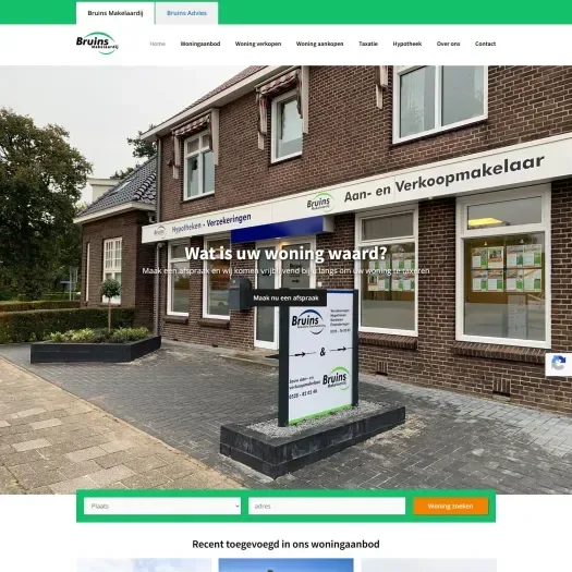 Screenshot der Website von www.bruinsmakelaar.nl