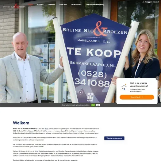 Screenshot van de website van www.bskmakelaardij.nl