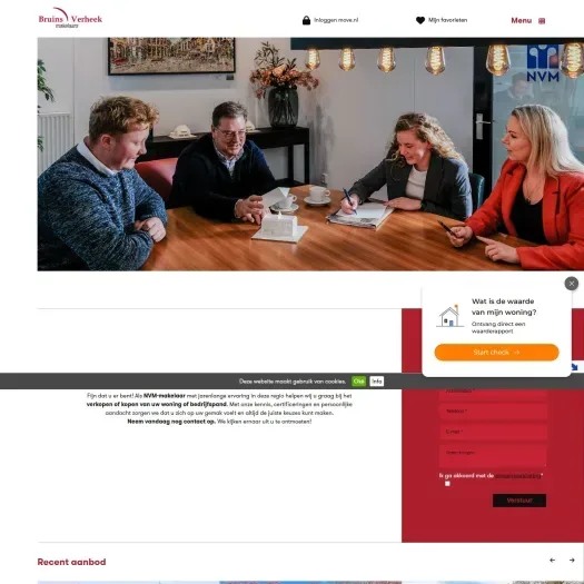 Screenshot van de website van www.bruinsverheek.nl