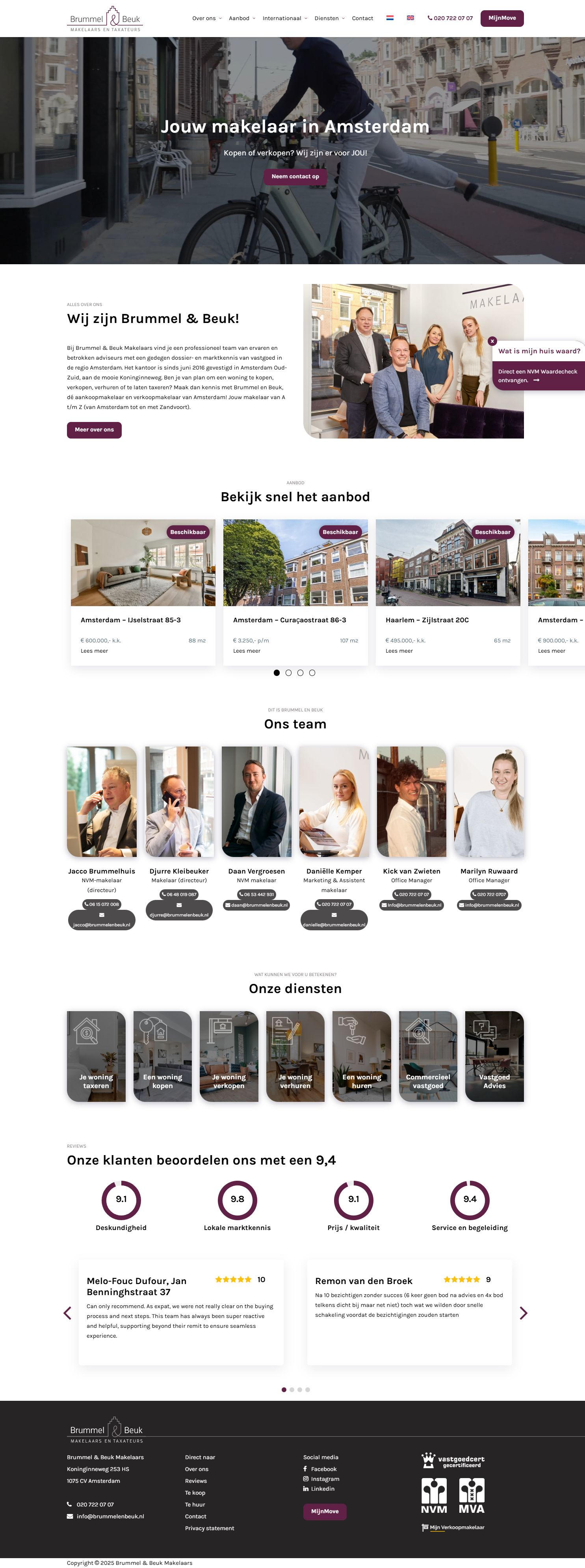 Screenshot of the website of www.brummelenbeuk.nl