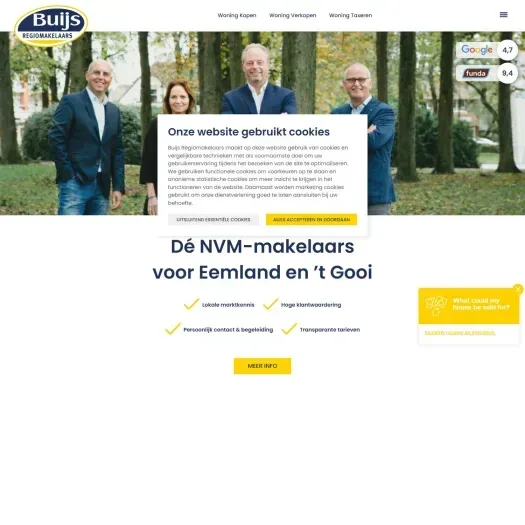 Screenshot van de website van www.buijsregiomakelaars.nl