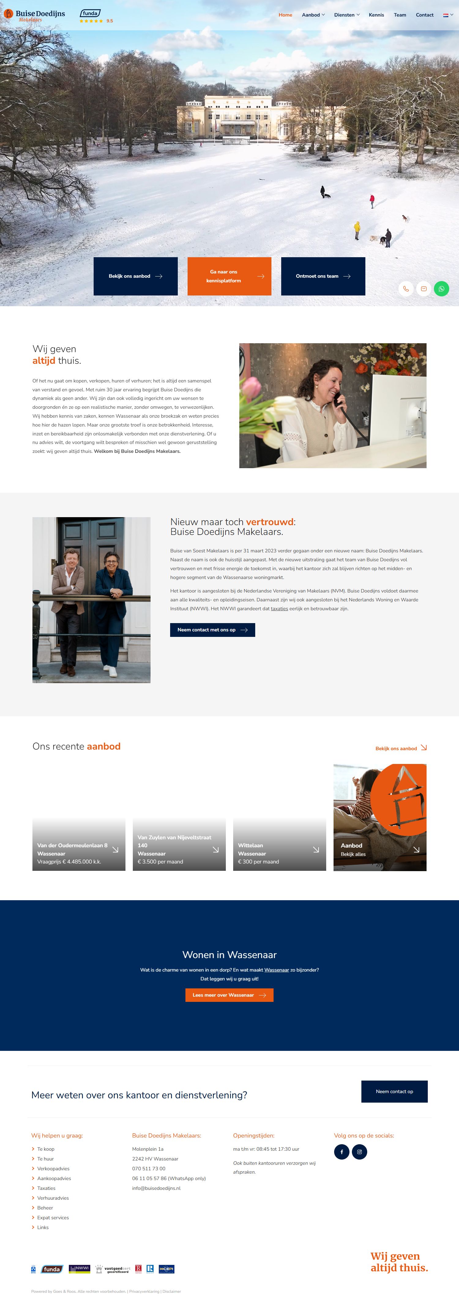 Screenshot der Website von www.buisedoedijns.nl