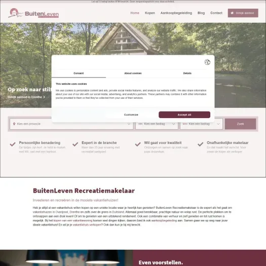 Screenshot der Website von www.uw-buitenleven.nl