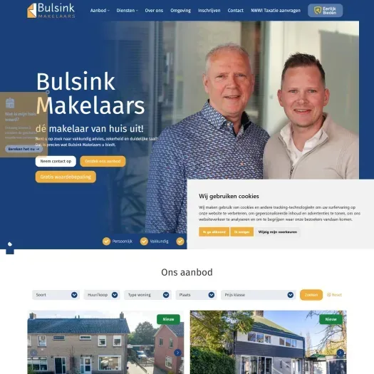Screenshot of the website of www.bulsinkmakelaars.nl