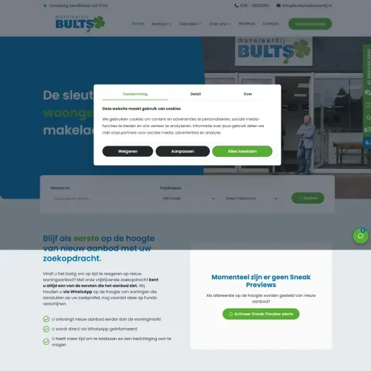 Screenshot der Website von www.bultsmakelaardij.nl