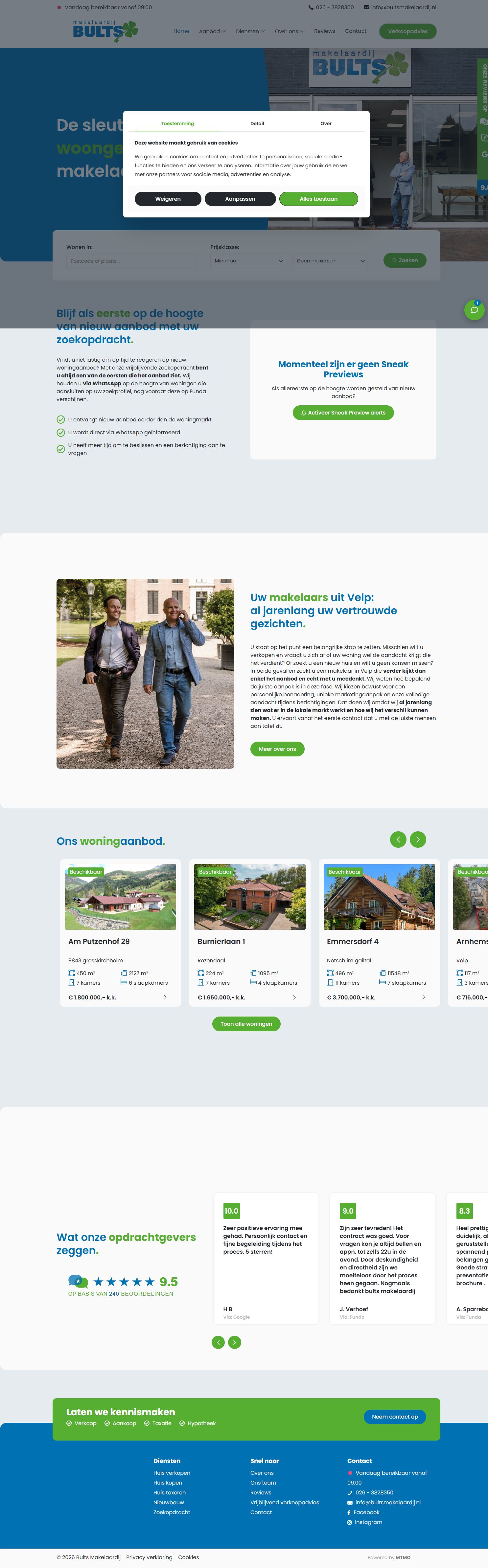 Screenshot der Website von www.bultsmakelaardij.nl