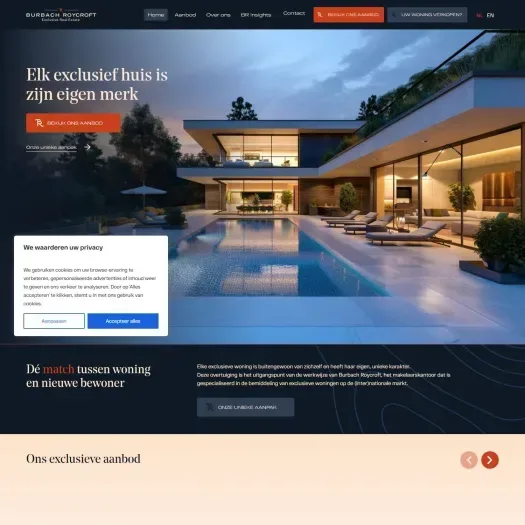 Screenshot van de website van www.burbachroycroft.com
