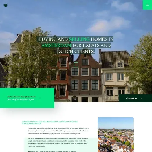 Screenshot van de website van www.burgemeestervastgoed.nl