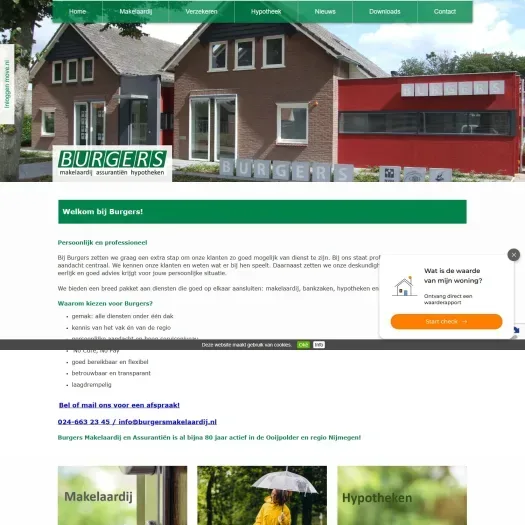 Screenshot van de website van www.burgersmakelaardij.nl