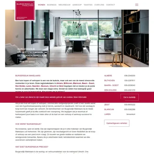 Screenshot van de website van burgersdijk.com