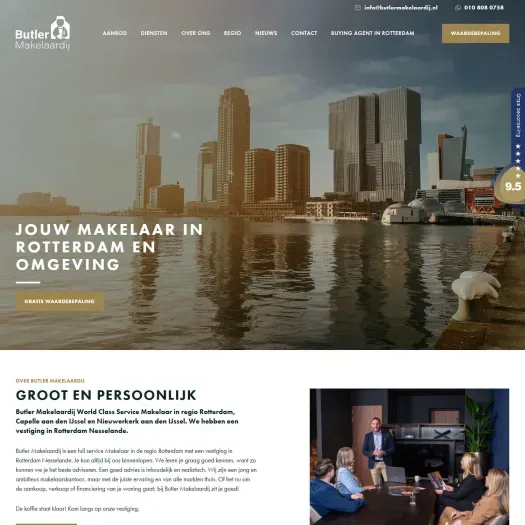 Screenshot van de website van www.butlermakelaardij.nl