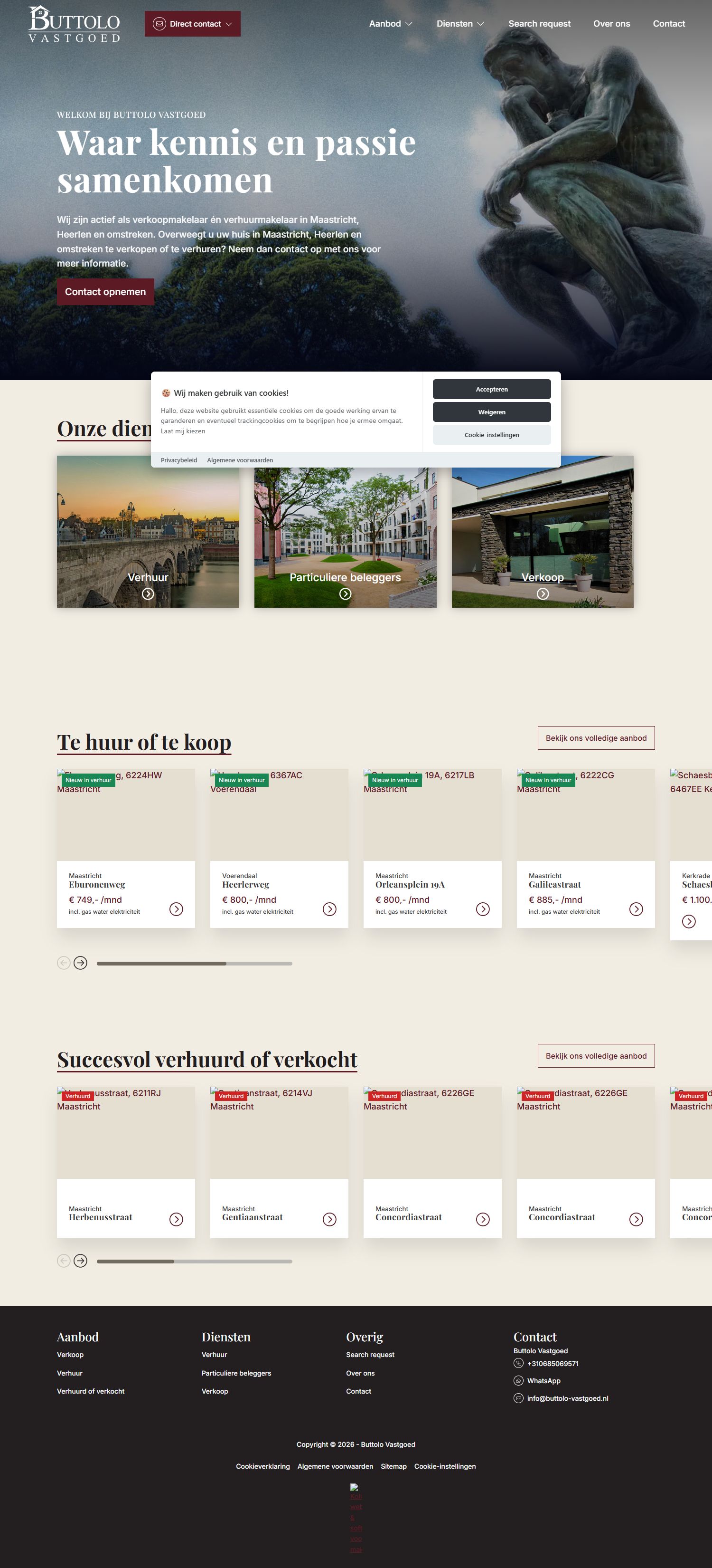 Screenshot of the website of www.buttolo-vastgoed.nl