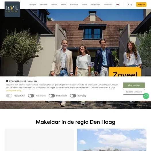 Screenshot van de website van www.bvl.nl
