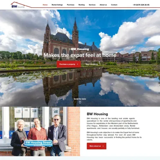 Screenshot of the website of www.bwhousing.nl