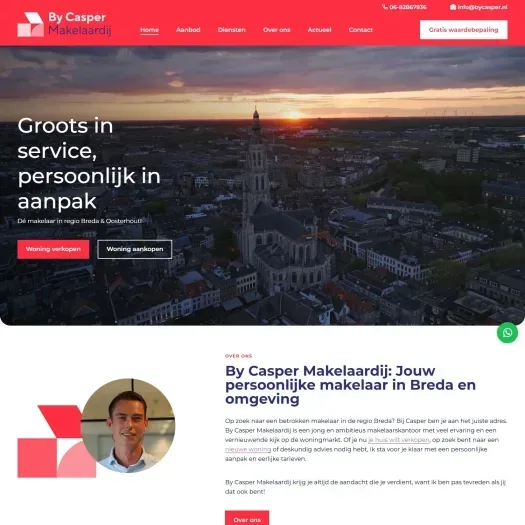Screenshot van de website van www.bycasper.nl