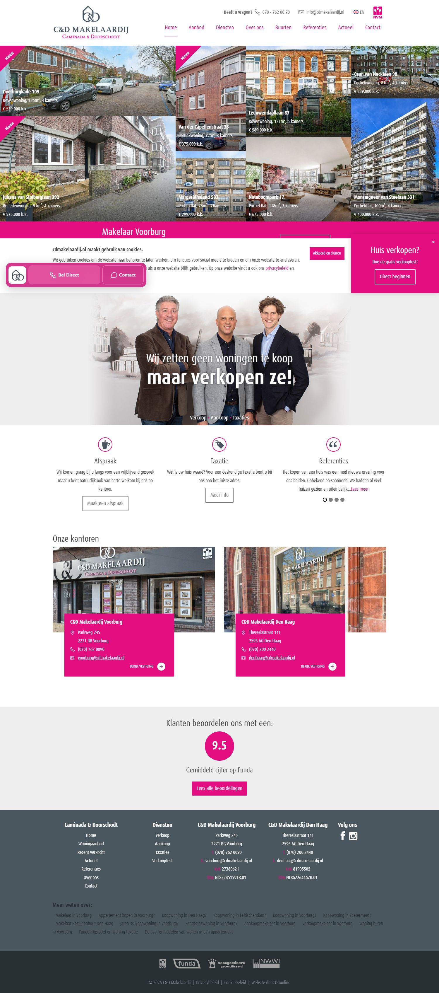 Screenshot der Website von www.cdmakelaardij.nl